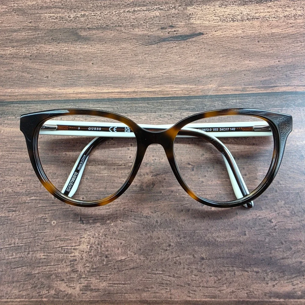 Guess GU2872-3 053 Tortoise White Leopard Print Cat Eye Eyeglasses 54-17-140‎